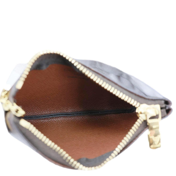 LOUIS VUITTON Key Cles Monogram Canvas Pouch Brown