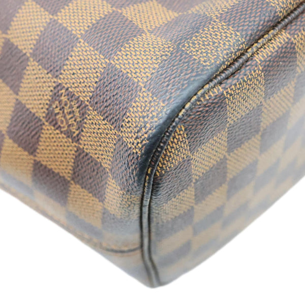 LOUIS VUITTON Neverfull MM Damier Ebene Tote Bag Red