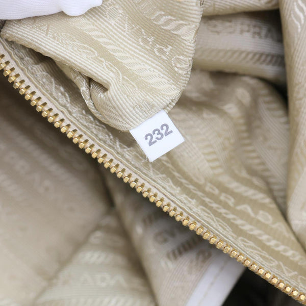 PRADA Vitello Daino Leather Shopping Tote Bag Beige