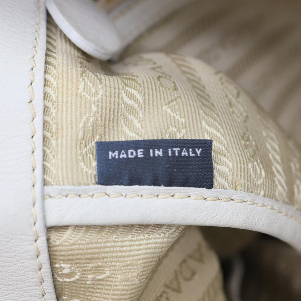 PRADA Vitello Daino Leather Shopping Tote Bag Beige