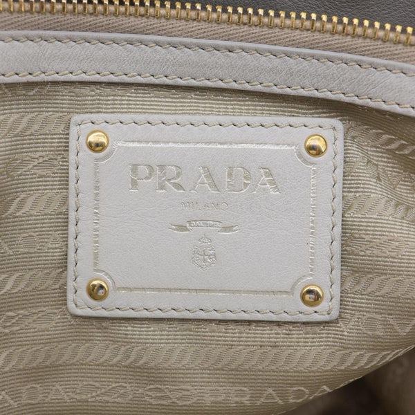 PRADA Vitello Daino Leather Shopping Tote Bag Beige