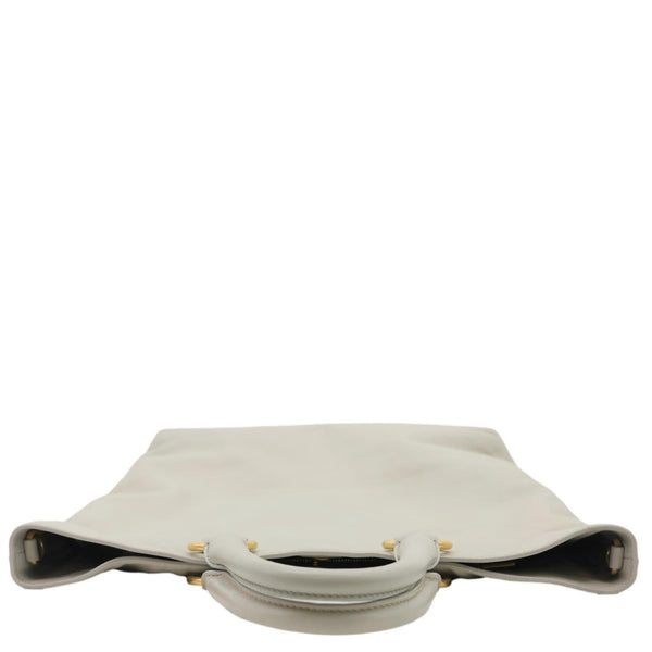 PRADA Vitello Daino Leather Shopping Tote Bag Beige