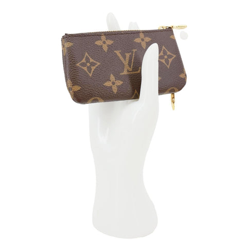 LOUIS VUITTON Key Cles Monogram Canvas Pouch Brown