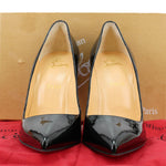 CHRISTIAN LOUBOUTIN Pigalle Follies 100 Patent Leather Pumps Black Size 40.5