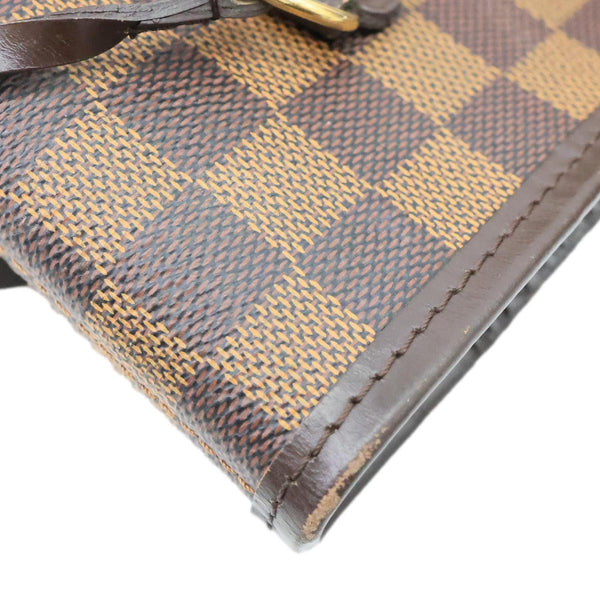 LOUIS VUITTON Neverfull MM Damier Ebene Tote Bag Red