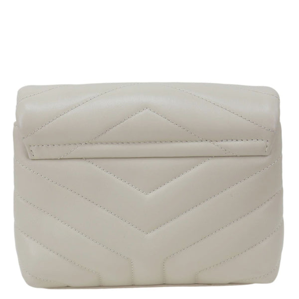 YVES SAINT LAURENT Loulou Quilted Calfskin Leather Shoulder Bag Beige