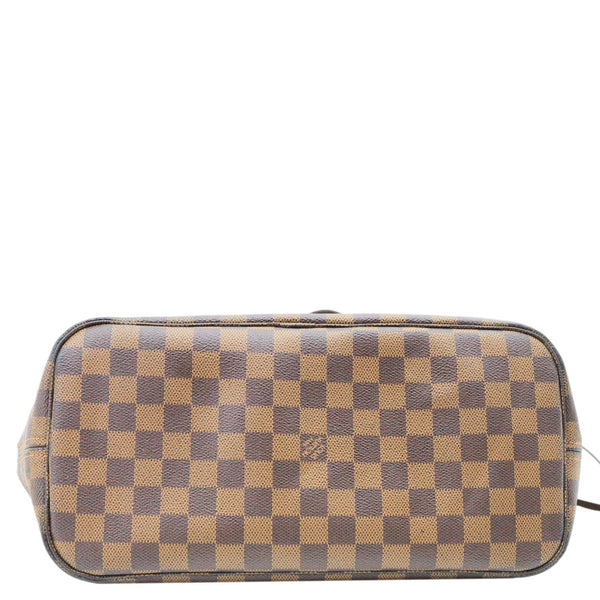 LOUIS VUITTON Neverfull MM Damier Ebene Tote Bag Red