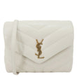 YVES SAINT LAURENT Loulou Quilted Calfskin Leather Shoulder Bag Beige