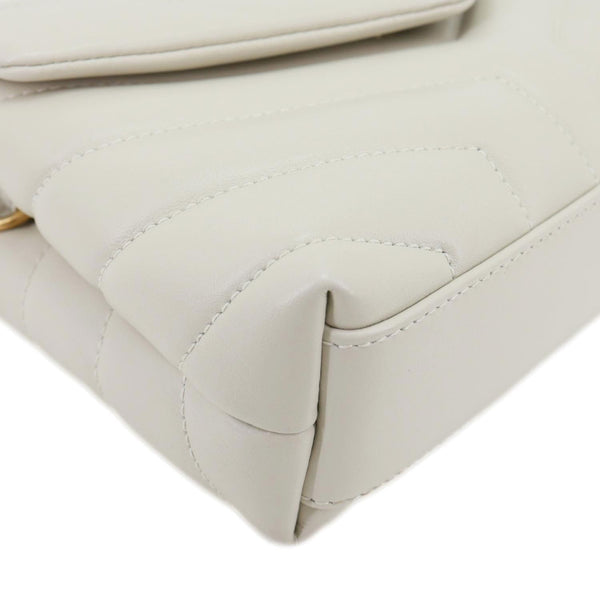 YVES SAINT LAURENT Loulou Quilted Calfskin Leather Shoulder Bag Beige