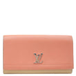LOUIS VUITTON Lockme II Calfskin Leather Wallet Pink