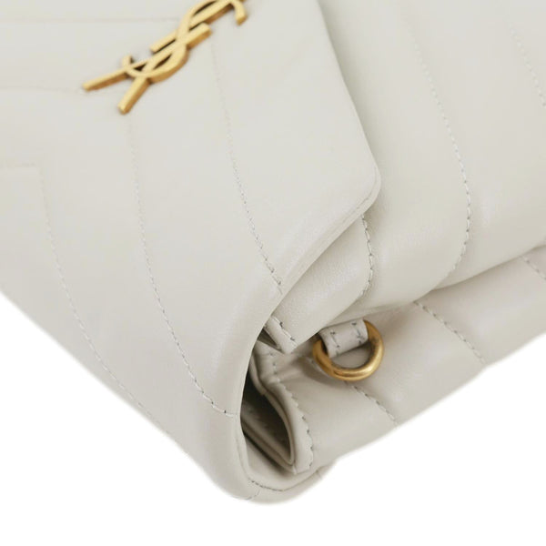 YVES SAINT LAURENT Loulou Quilted Calfskin Leather Shoulder Bag Beige