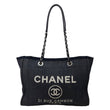CHANEL Deauville Medium Denim Tote Bag Navy Blue