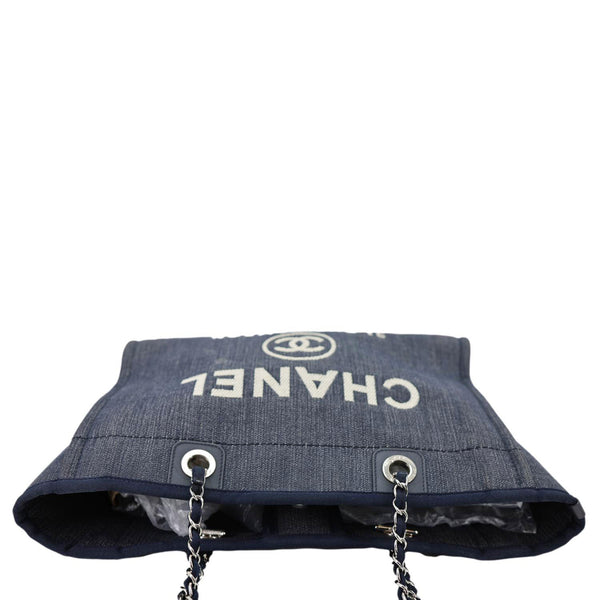 CHANEL Deauville Medium Denim Tote Bag Navy Blue