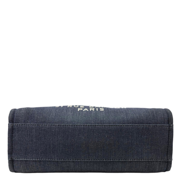 CHANEL Deauville Medium Denim Tote Bag Navy Blue