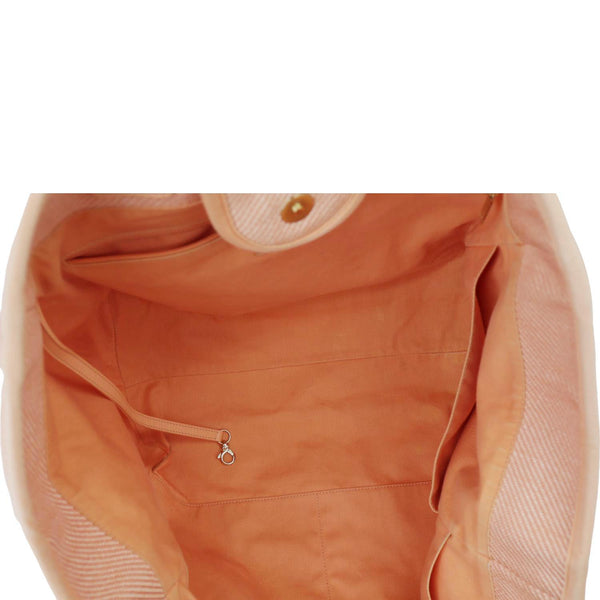 CHANEL Deauville Mixed Fibers Calfskin Leather Tote Bag Peach