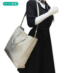 PRADA Vitello Daino Leather Shopping Tote Bag Beige