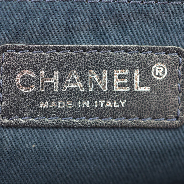 CHANEL Deauville Medium Denim Tote Bag Navy Blue