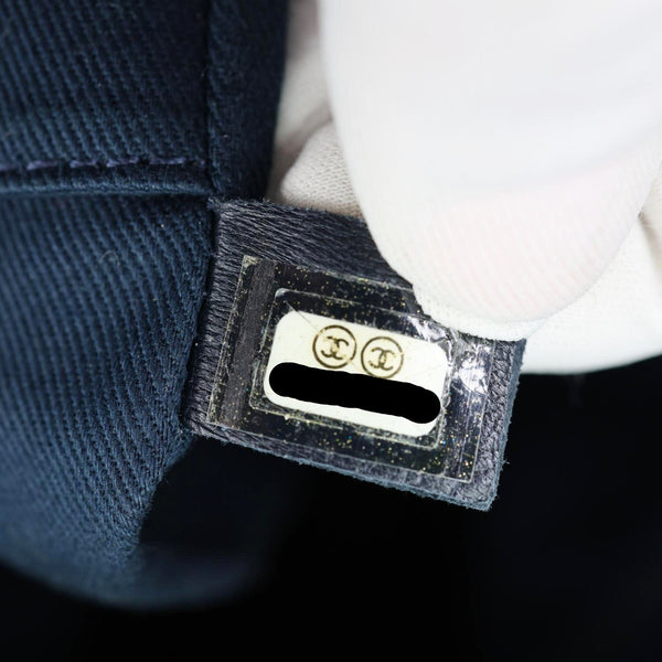 CHANEL Deauville Medium Denim Tote Bag Navy Blue