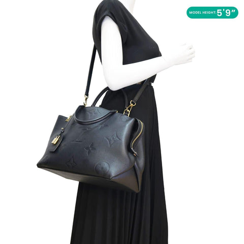 LOUIS VUITTON Grand Palais MM Monogram Empreinte Leather Shoulder Bag Black
