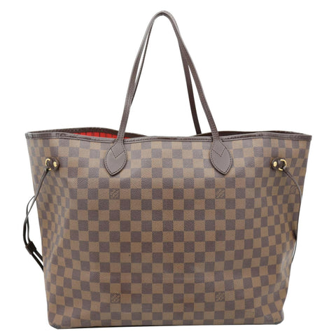LOUIS VUITTON Neverfull GM Damier Ebene Shoulder Bag Brown