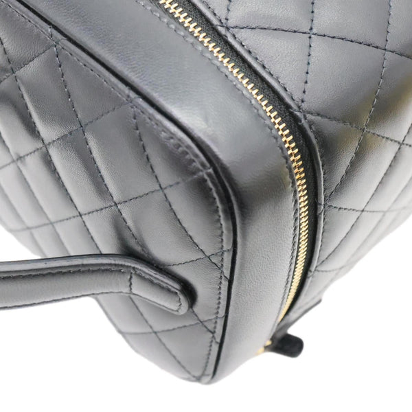 CHANEL Classic Medium Quilted Caviar Leather Chain Vanity Case Black