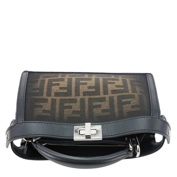 FENDI Peekaboo ISEEU FF Canvas Crossbody Bag Black