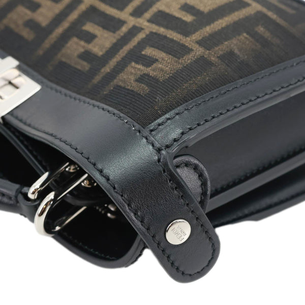 FENDI Peekaboo ISEEU FF Canvas Crossbody Bag Black