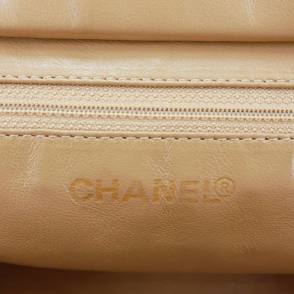 CHANEL Petite Timeless Quilted Caviar Leather Tote Bag Beige
