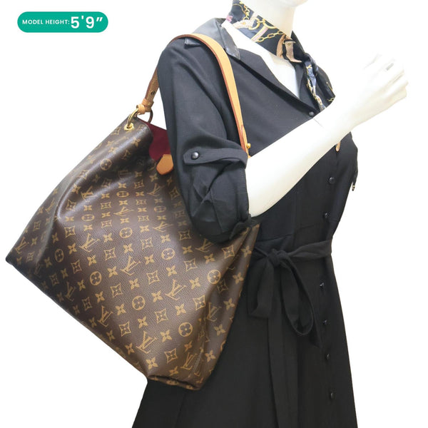 LOUIS VUITTON Graceful MM Monogram Canvas Shoulder Bag Brown