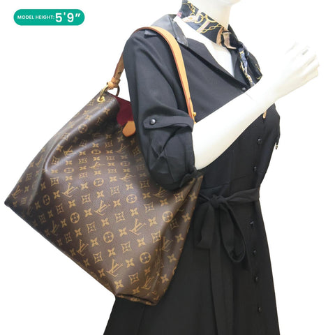 LOUIS VUITTON Graceful MM Monogram Canvas Shoulder Bag Brown