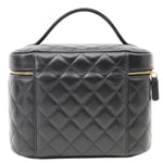 CHANEL Classic Medium Quilted Caviar Leather Chain Vanity Case Black