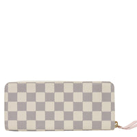 LOUIS VUITTON Clemence Damier Azur Wallet Rose Ballerine