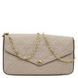 LOUIS VUITTON Felicie Pochette Monogram Empreinte Crossbody Bag Beige