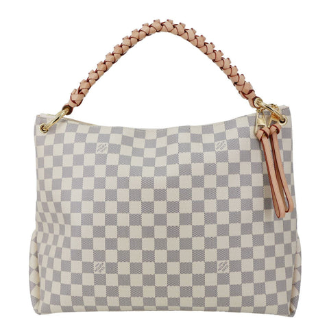 LOUIS VUITTON Beaubourg MM Damier Azur Hobo Bag Rose Ballerine