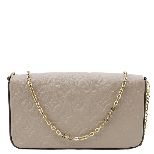LOUIS VUITTON Felicie Pochette Monogram Empreinte Crossbody Bag Beige
