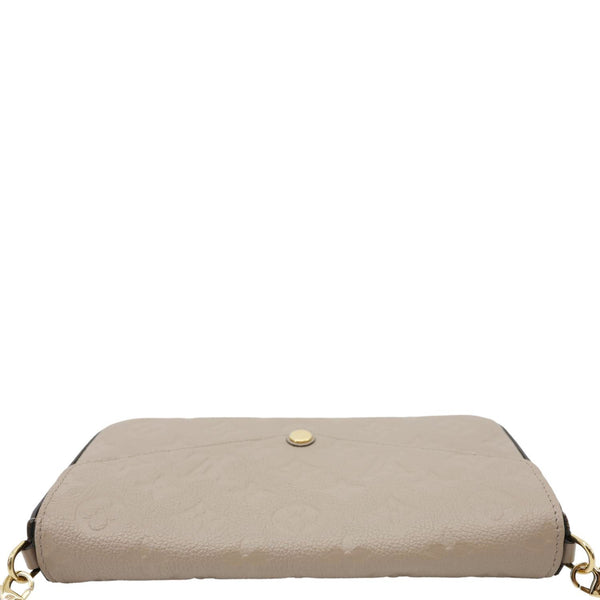 LOUIS VUITTON Felicie Pochette Monogram Empreinte Crossbody Bag Beige