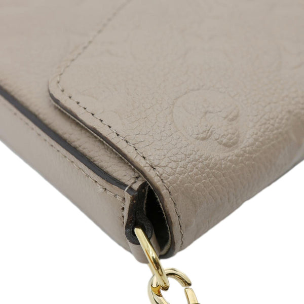 LOUIS VUITTON Felicie Pochette Monogram Empreinte Crossbody Bag Beige
