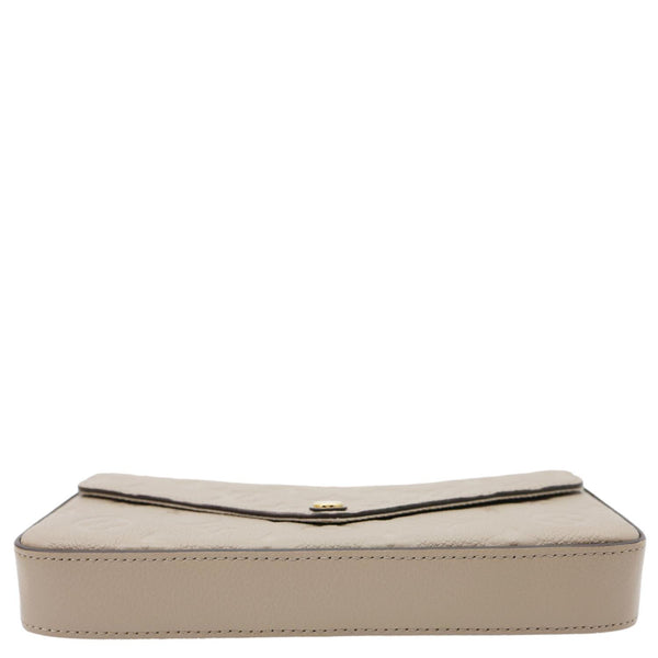 LOUIS VUITTON Felicie Pochette Monogram Empreinte Crossbody Bag Beige