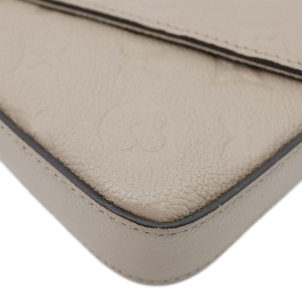 LOUIS VUITTON Felicie Pochette Monogram Empreinte Crossbody Bag Beige