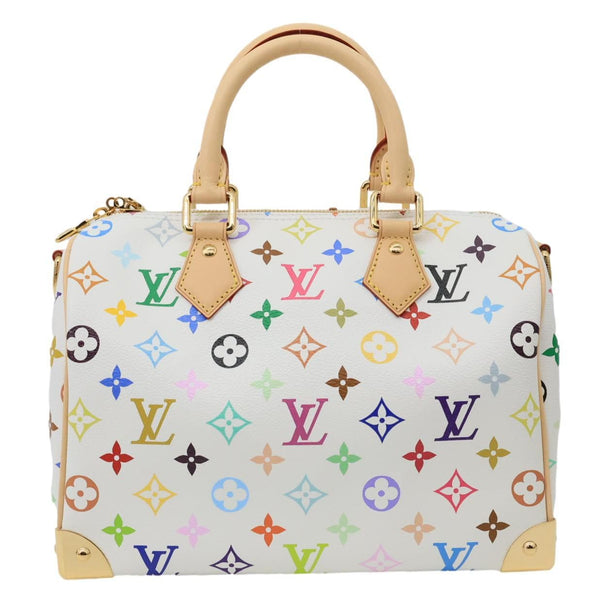 LOUIS VUITTON LV x TM Speedy 25 Bandouliere Monogram Multicolor Canvas Shoulder Bag White