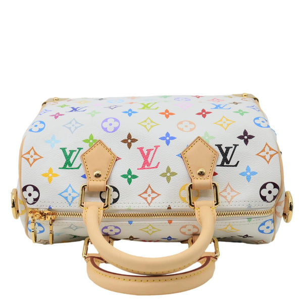 LOUIS VUITTON LV x TM Speedy 25 Bandouliere Monogram Multicolor Canvas Shoulder Bag White