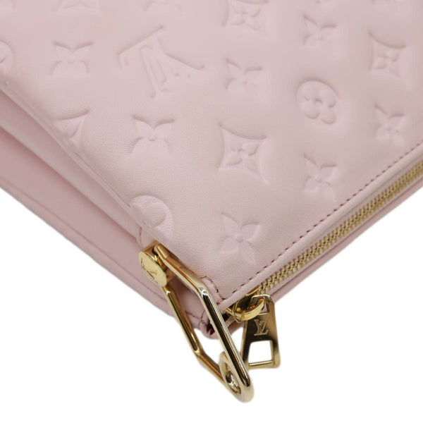 LOUIS VUITTON Coussin PM Monogram Embossed Leather Shoulder Bag Pink