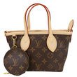 LOUIS VUITTON Neverfull BB Monogram Canvas Tote Bag Brown