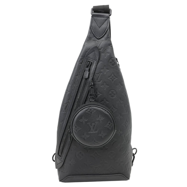 LOUIS VUITTON Duo Slingbag Monogram Shadow Leather Crossbody Bag Black