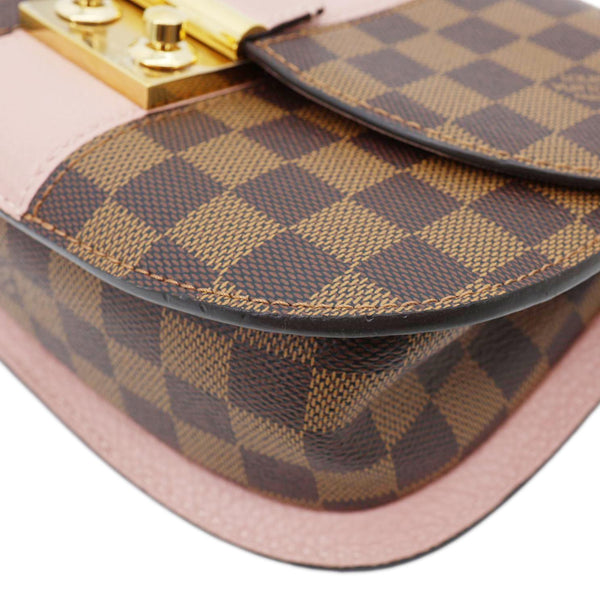 LOUIS VUITTON Wight Damier Ebene Shoulder Bag Rose Ballerine