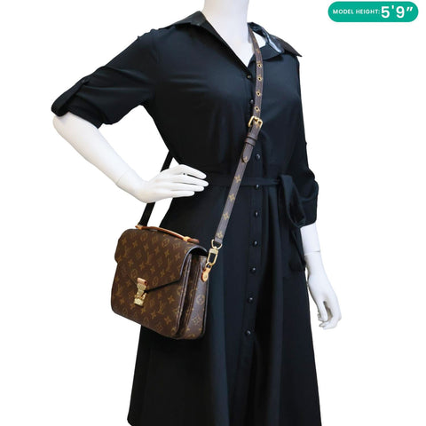 LOUIS VUITTON Metis Pochette Monogram Canvas Crossbody Bag Brown