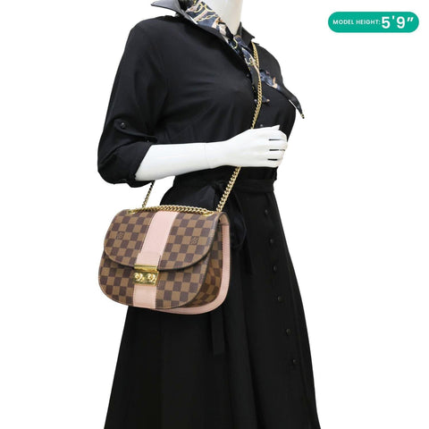 LOUIS VUITTON Wight Damier Ebene Shoulder Crossbody Bag Magnolia