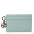 LOUIS VUITTON Monogram Empreinte Leather Charms Card Holder Turquoise
