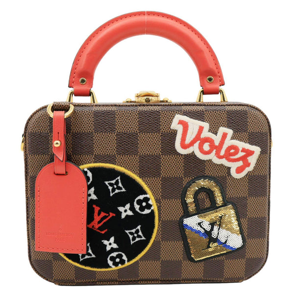 LOUIS VUITTON Stories Box Patches Damier Ebene Shoulder Bag Brown