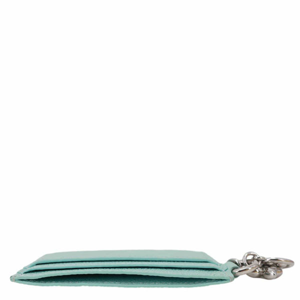 LOUIS VUITTON Monogram Empreinte Leather Charms Card Holder Turquoise